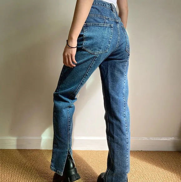 Wenkouban - Key And Lock Straight Jeans