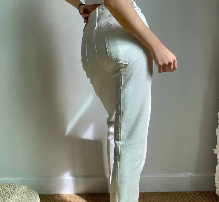 Wenkouban - Key And Lock Straight Jeans