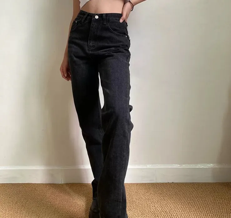 Wenkouban - Key And Lock Straight Jeans