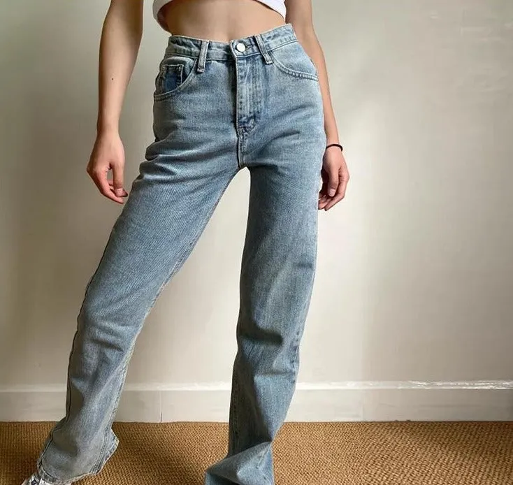Wenkouban - Key And Lock Straight Jeans