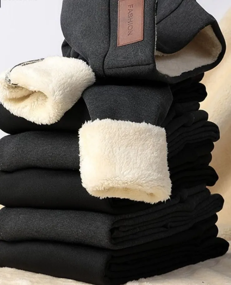 Wjczt Winter Leggings Women Warm Pants High Waist Skinny Thick Velvet Fleece Girl Pants with Fur Inside Thermal Winter Clothes Women